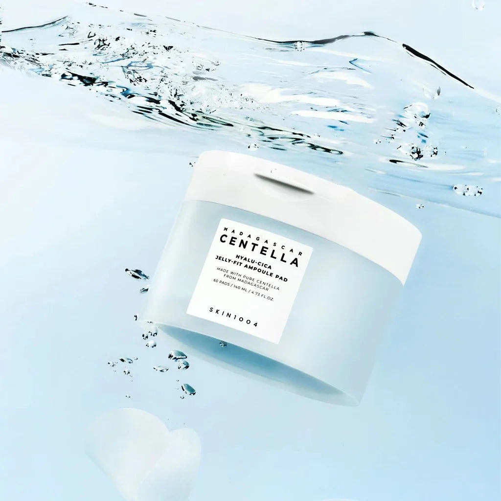 Lakinza K-beauty SKIN1004 Madagascar Centella Hyalu-Cica Jelly-Fit Ampoule Pad mask with 60 pads, soothing and hydrating skin treatment
