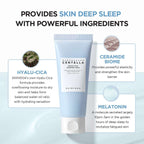 Lakinza SKIN1004 Madagascar Centella Hyalu-Cica Sleeping Pack moisturizer in a jar, featuring soothing green and white packaging.