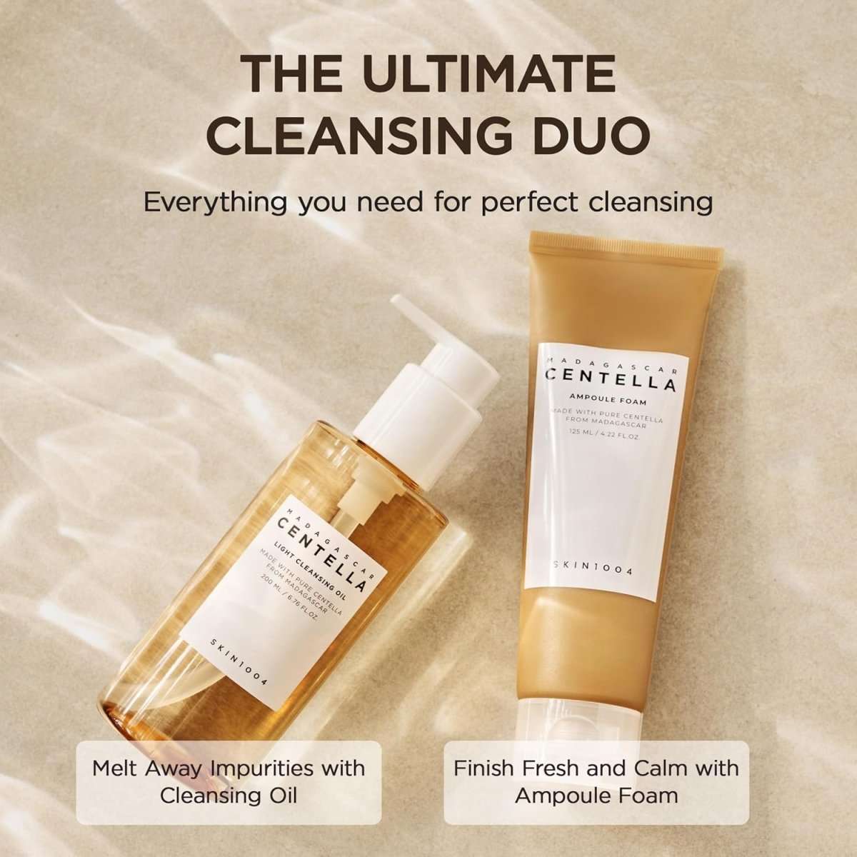 SKIN1004 Madagascar Centella Ampoule Foam cleanser with 125ml bottle from Lakinza K-beauty, featuring a white and green packaging design.