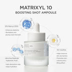 SKIN1004 Madagascar Centella Matrixyl 10 Boosting Shot Ampoule 30ml by Lakinza K-beauty, clear glass bottle with dropper