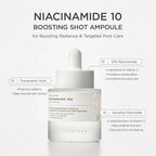Lakinza K-beauty SKIN1004 Madagascar Centella Niacinamide 10 Boosting Shot Ampoule 30ml bottle with dropper for skincare.