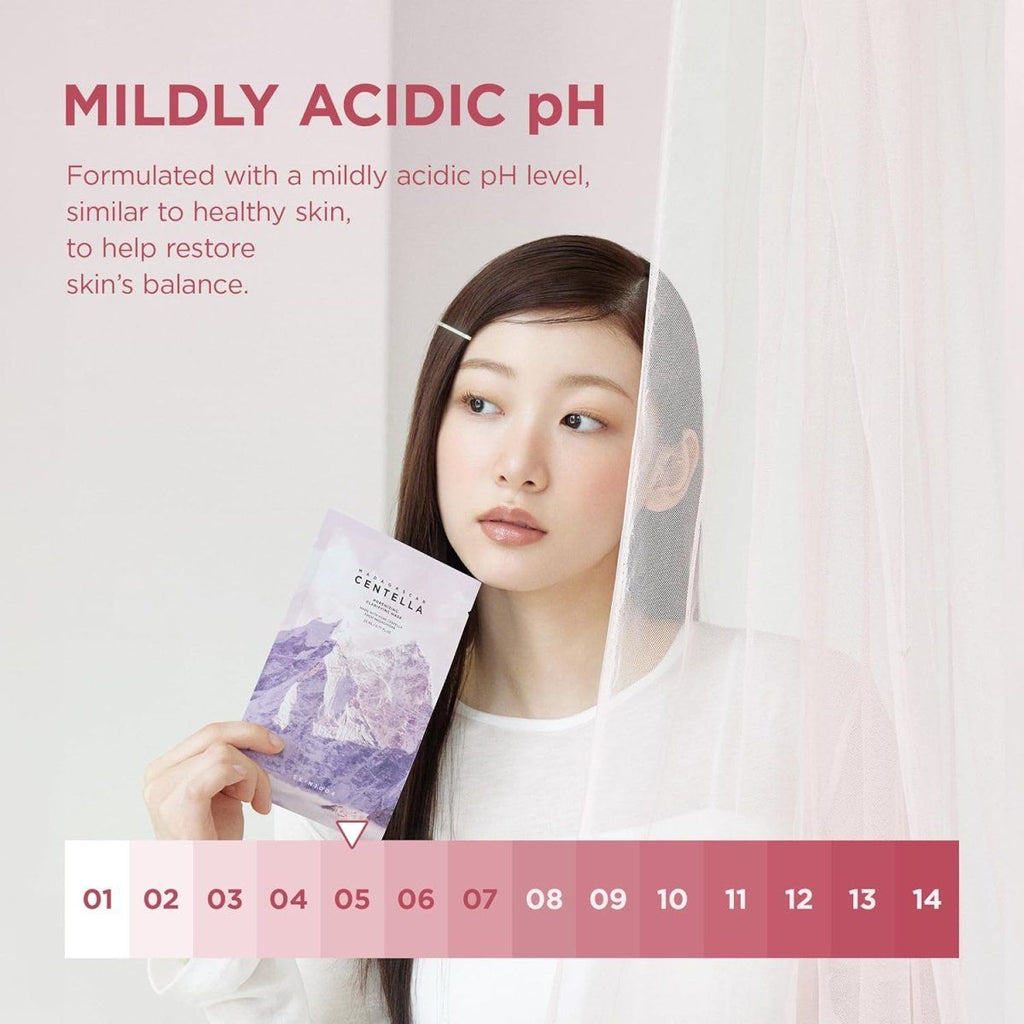 Lakinza K-beauty SKIN1004 Madagascar Centella Pore-Refining Clarifying Mask in 23ml tube, showing the mask applied on skin.