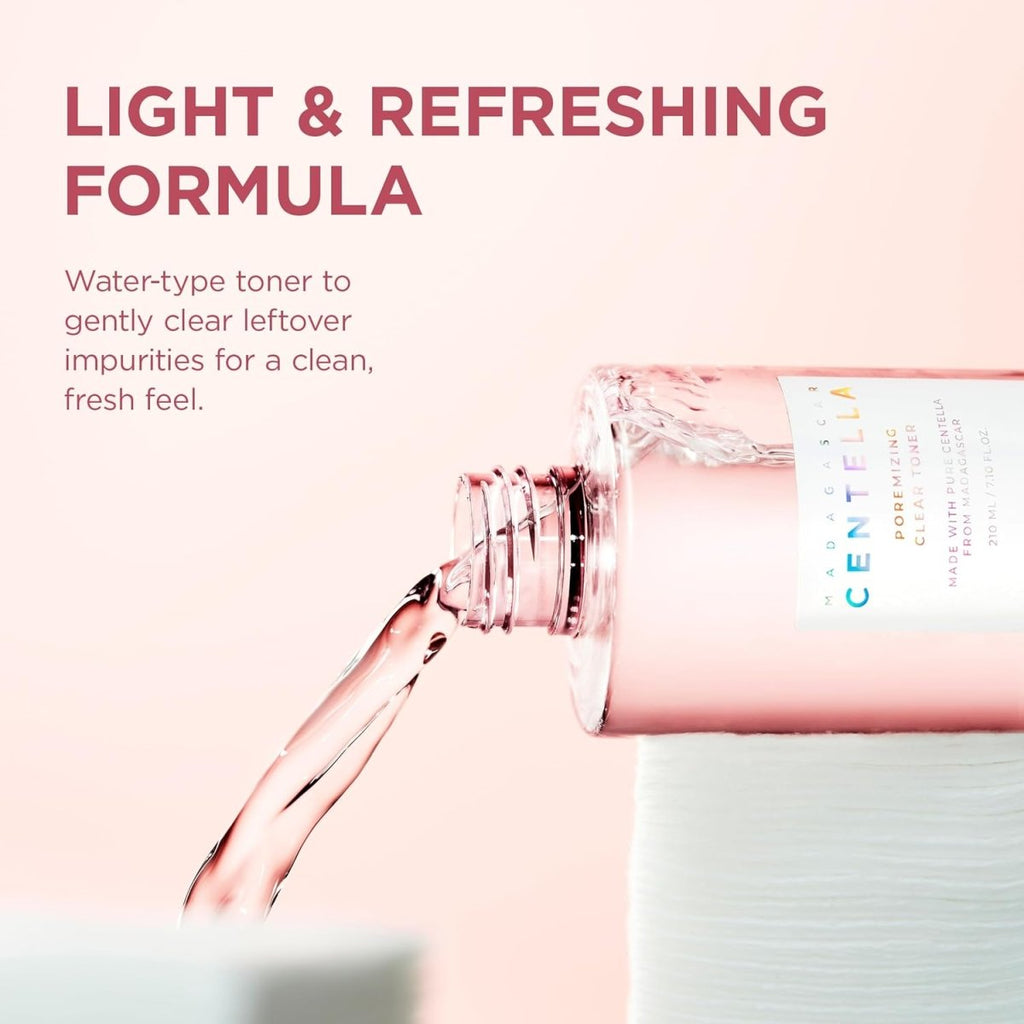 Lakinza K-beauty SKIN1004 Madagascar Centella Pore-Refining Clear Toner 210ml bottle on a white background.