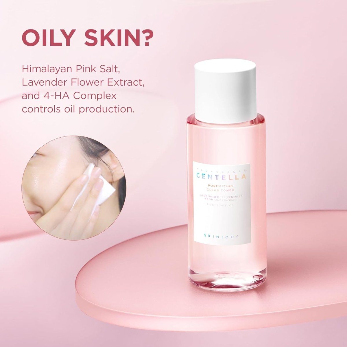 Lakinza K-beauty SKIN1004 Madagascar Centella Poremizing Clear Toner 210ml bottle with clear liquid and product label display