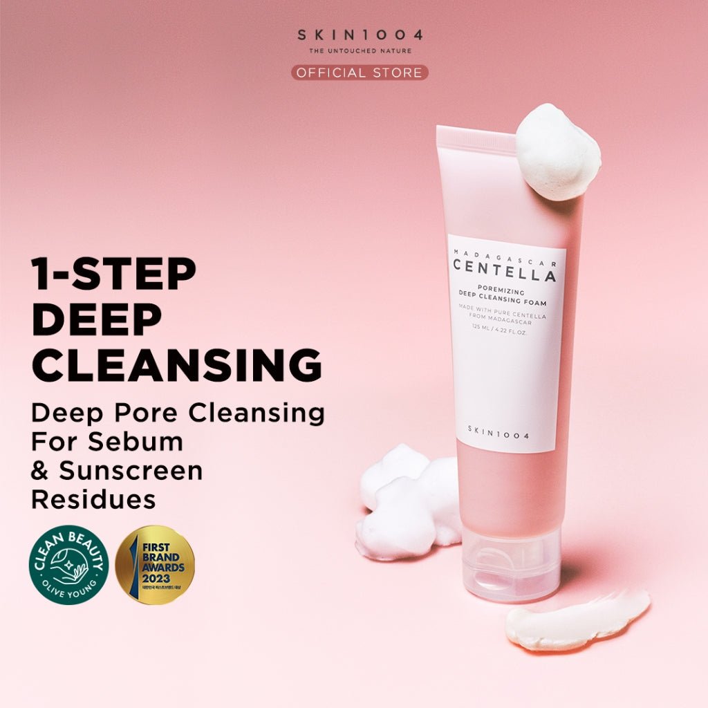 Lakinza K-beauty SKIN1004 Madagascar Centella Pore-Refining Deep Cleansing Foam 125ml, gentle facial cleanser with centella extract