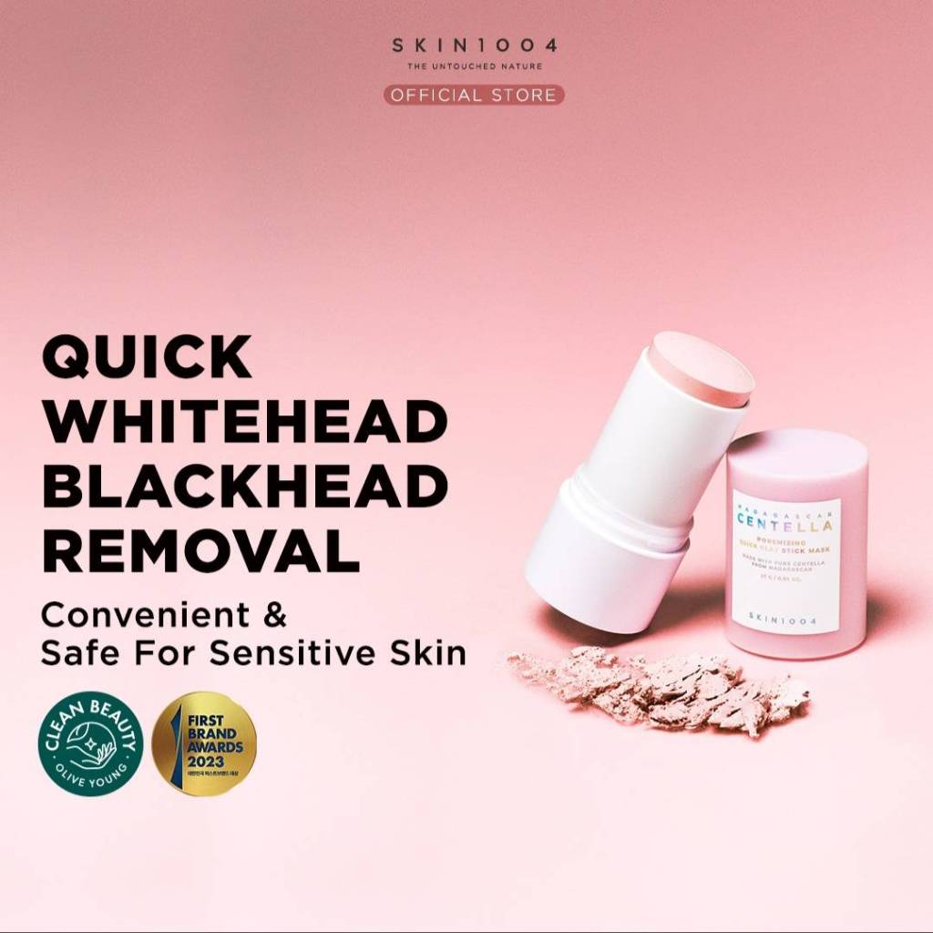 Lakinza K-beauty SKIN1004 Madagascar Centella pore-minimizing quick clay stick mask in 27g tube showing product packaging.