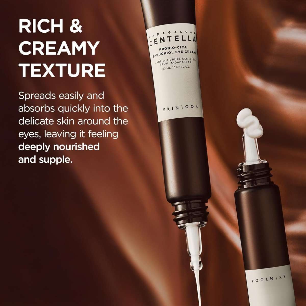 Lakinza K-beauty SKIN1004 Madagascar Centella Probio-Cica Bakuchiol Eye Cream in 20ml, shown in a white tube with product details