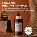 Lakinza K-beauty SKIN1004 Madagascar Centella Probio-Cica Intensive Ampoule bottle with product label and dropper applicator.