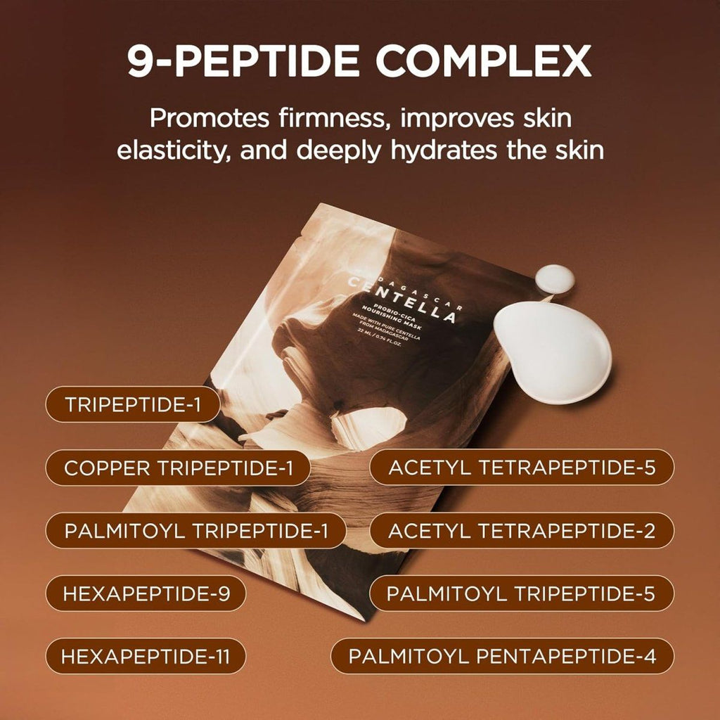 SKIN1004 Madagascar Centella Probio-Cica nourishing mask in 22ml jar, featuring soothing ingredients and natural skincare packaging.
