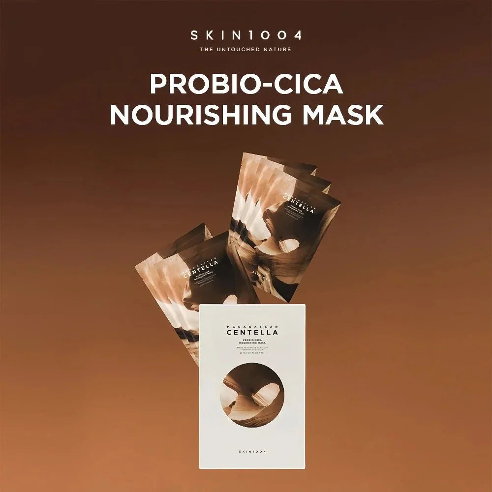 Lakinza K-beauty SKIN1004 Madagascar Centella Probio-Cica nourishing mask in a 22ml tube, featuring soothing skincare ingredients.