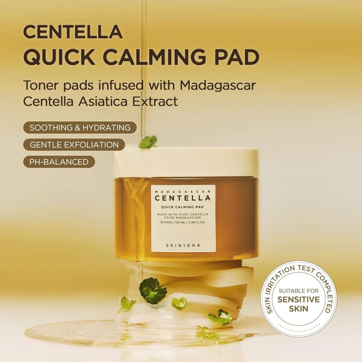 SKIN1004 Madagascar Centella Quick Calming Pad mask with 70 soothing cotton pads for sensitive skin by Lakinza K-beauty