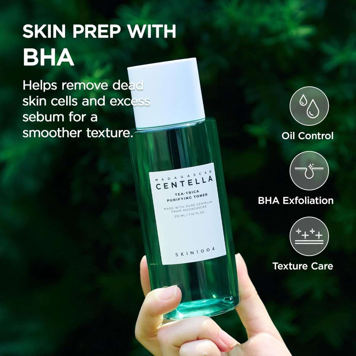 Lakinza K-beauty SKIN1004 Madagascar Centella Tea-Trica Purifying Toner 210ml bottle on a white background