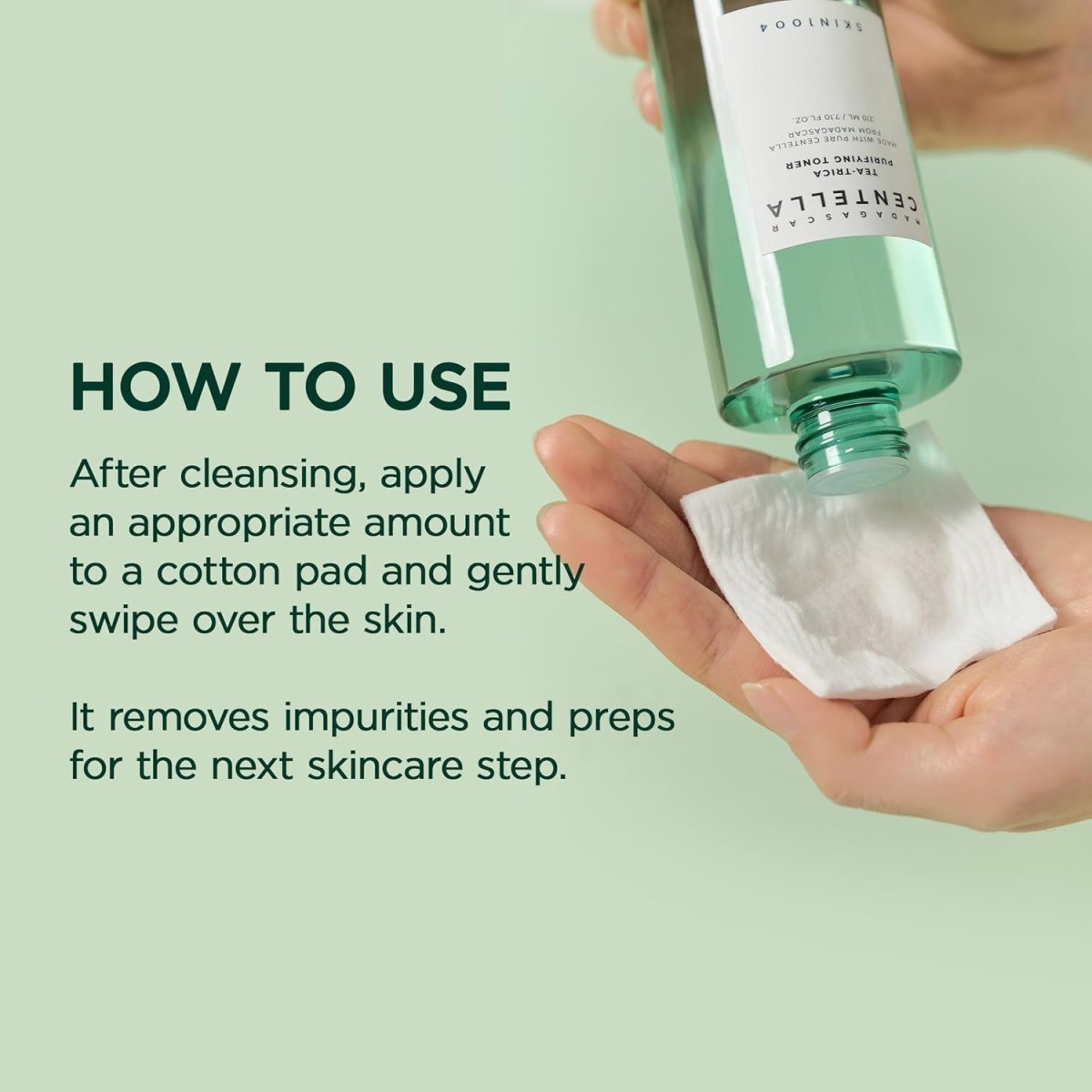 SKIN1004 Madagascar Centella Tea-Trica Purifying Toner in 210ml bottle by Lakinza K-beauty, with a clear label and product design
