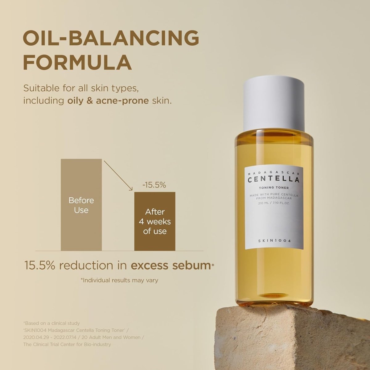 SKIN1004 Madagascar Centella Toning Toner 210ml bottle with label, natural skincare product from Lakinza K-beauty.