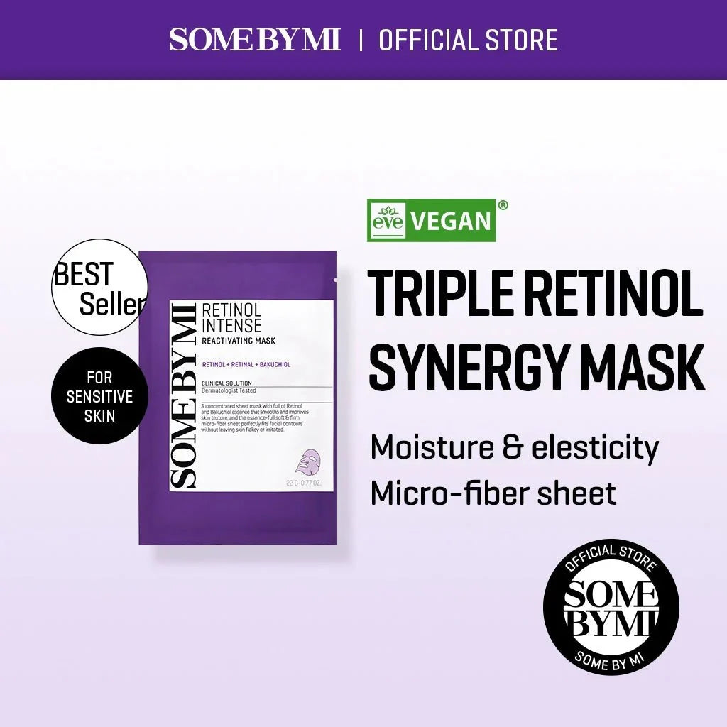 SOME BY MI Retinol Intense Reactivating Mask in 22g jar, K-beauty skincare mask for revitalizing and improving skin texture.