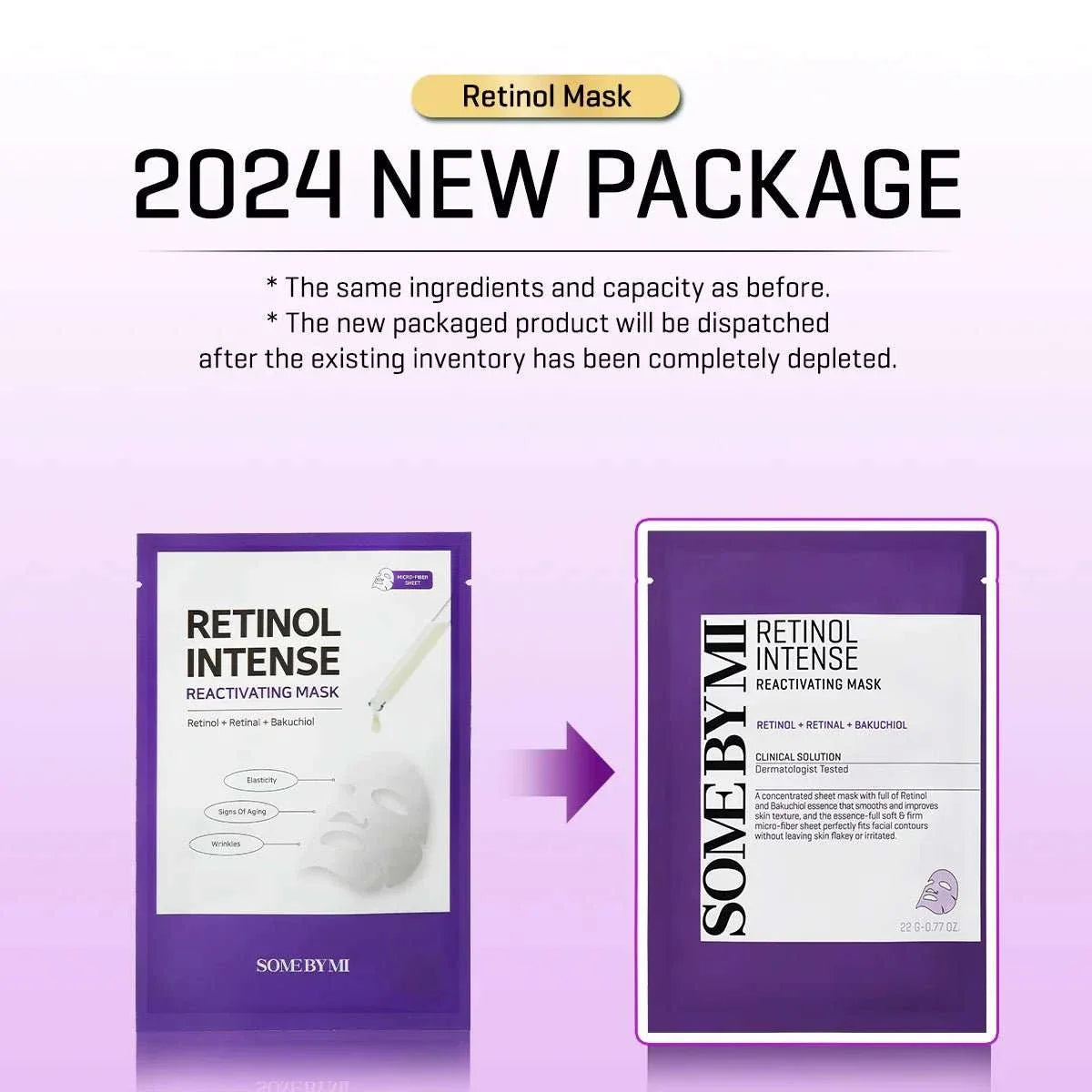 Lakinza K-beauty SOME BY MI Retinol Intense Reactivating Mask 22g, a skincare mask with retinol for revitalizing skin.