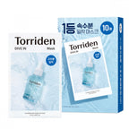 HYAKU Beauty & Living TORRIDEN Dive In Hyaluronic Acid Mask Pack, 10pcs of 27ml masks for hydration and skin nourishment.