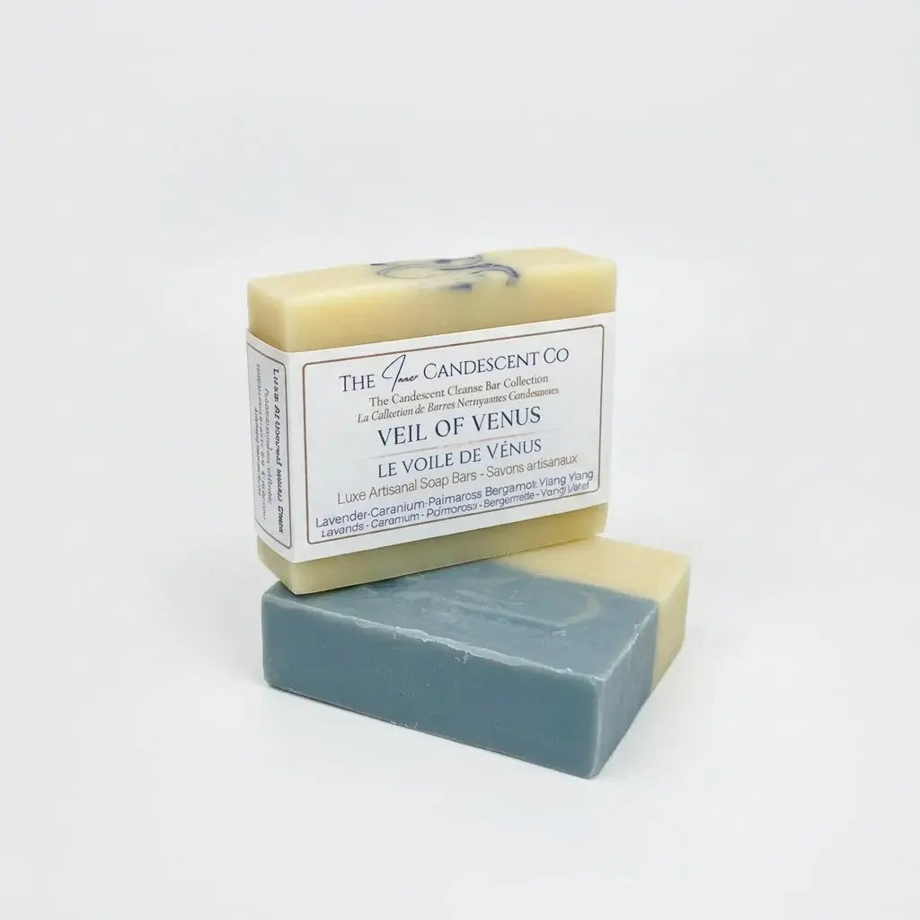Handmade floral soap bar called Veil of Venus from The InnerCandescent Co, with a creamy lather and floral scent.