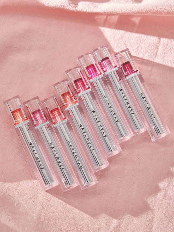 Lakinza WAKEMAKE Dewy Gel Glow Tint 3g lip makeup with a glossy, dewy finish in a small, transparent tube.