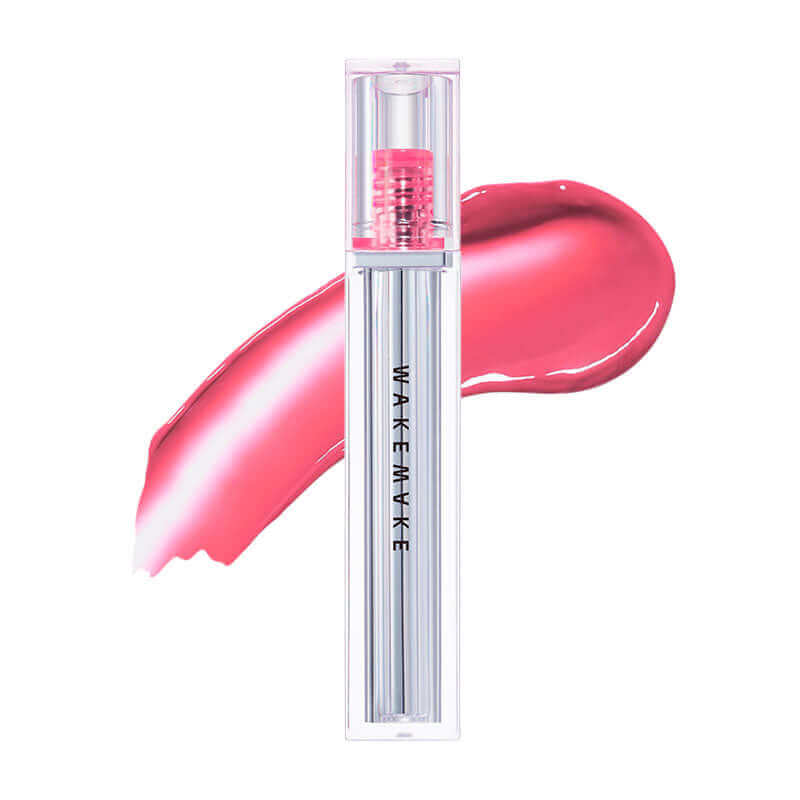 Lakinza WAKEMAKE Dewy Gel Glow Tint 3g lip makeup with a glossy, dewy finish in a small tube, showcasing its vibrant color.